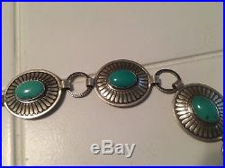 Navajo Sterling Silver & turquoise Concho Belt