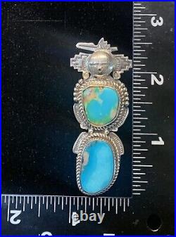 Navajo Sterling Silver turquoise Kachina? Pendant Bennie Ration