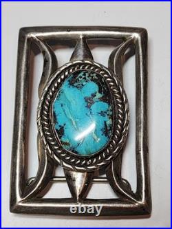 Navajo Sterling belt buckle set with massive Turquoise stone Navajo Sterling belt buckle set with massive Turquoise stone