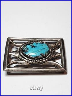 Navajo Sterling belt buckle set with massive Turquoise stone Navajo Sterling belt buckle set with massive Turquoise stone