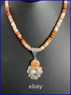 Navajo Sterling silver Spinyoyster necklace pendant