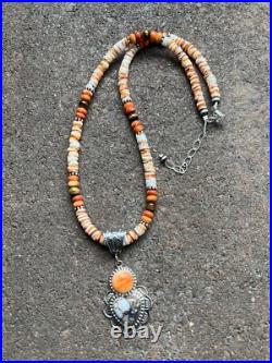 Navajo Sterling silver Spinyoyster necklace pendant