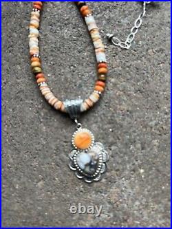 Navajo Sterling silver Spinyoyster necklace pendant