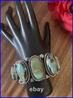 Navajo Sterling silver royston turquoise cuff bracelet