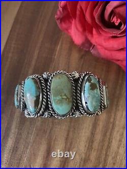 Navajo Sterling silver royston turquoise cuff bracelet
