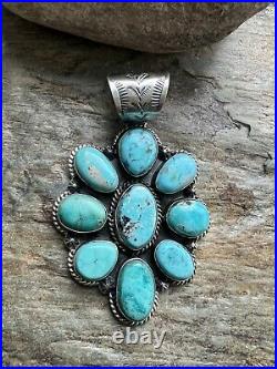 Navajo Sterling silver royston turquoise pendant