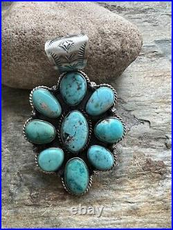 Navajo Sterling silver royston turquoise pendant