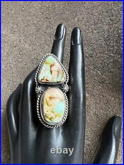 Navajo Sterling silver turquoise ring size adjustable