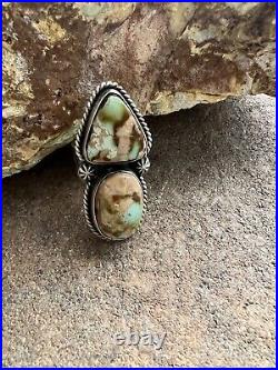Navajo Sterling silver turquoise ring size adjustable