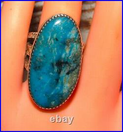 Navajo Stormy Mountain Turquoise Ring Size 9 Sterling Silver Native American