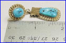 Navajo Thomas Francisco Sterling Silver Sleeping Beauty Turquoise Earrings