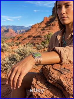 Navajo Turquoise Bracelet by Junior Begay Sterling Silver Size 6.75 Handmade