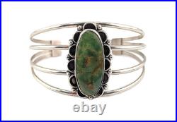 Navajo Turquoise Bracelet by Junior Begay Sterling Silver Size 6.75 Handmade