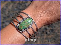 Navajo Turquoise Bracelet by Junior Begay Sterling Silver Size 6.75 Handmade