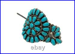 Navajo stabilize Turquoise Sterling Silver Hair Barrette Juliana Williams 