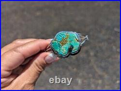 Navajo Turquoise Cuff Sterling Silver Bracelet NA Handmade Women's 6.25in