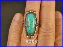 Navajo Turquoise Ingot Silver Ring 9.8 Gms 1940's Vintage Tucson Estate