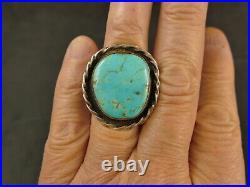 Navajo Turquoise Silver Ring 12.7 Gms 1950's Vintage Tucson Estate