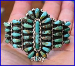Navajo Turquoise Sterling & Green Mojave Turquoise Cuff Davin Benally 30 grams