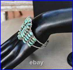Navajo Turquoise Sterling & Green Mojave Turquoise Cuff Davin Benally 30 grams
