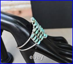 Navajo Turquoise Sterling & Green Mojave Turquoise Cuff Davin Benally 30 grams