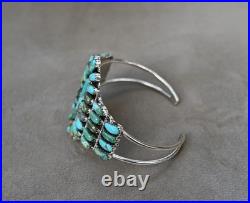 Navajo Turquoise Sterling & Green Mojave Turquoise Cuff Davin Benally 30 grams