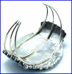 Navajo Turquoise Sterling Silver Handmade Cluster Bracelet Juliana Williams