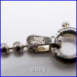 Navajo Turquoise Sterling Silver Pendant Necklace Signed FJS On Italy Chain 30 Navajo Turquoise Sterling Silver Pendant Necklace Signed FJS On Italy Chain 30