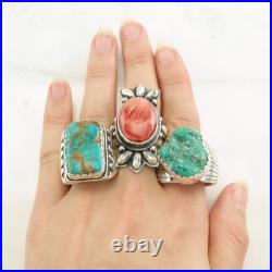 Navajo Turquoise Sterling Silver Ring Size 10 1/2