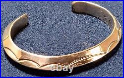 Navajo Vintage Heavy Sterling Silver Carinated Angle Knife Edge Cuff Bracelet