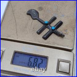 Navajo Vintage Sandcast Coin Silver Or Better Dragonfly Cross Necklace Pendant