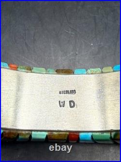 Navajo Wilson Dawes Navajo Turquoise Cobblestone Sterling Silver Cuff 88 grams