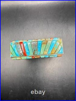 Navajo Wilson Dawes Navajo Turquoise Cobblestone Sterling Silver Cuff 88 grams
