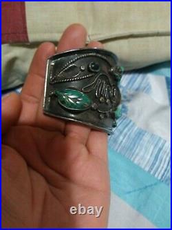 Navajo heavy Old sterling silver cuff bracelet