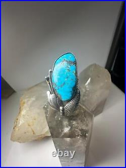 Navajo ring longTurquoise size 6.50 sterling silver women