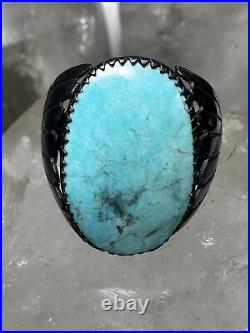 Navajo ring size 10.75 turquoise sterling silver band women men