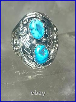 Navajo ring turquoise southwest band sterling silver women men