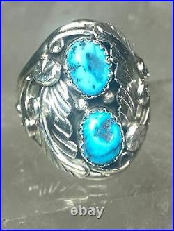 Navajo ring turquoise southwest band sterling silver women men