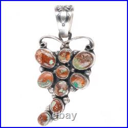 Navajo sterling silver boulder turquoise pendant dragonfly form