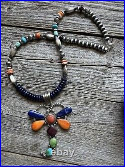 Navajo sterling silver butterfly pendant necklace