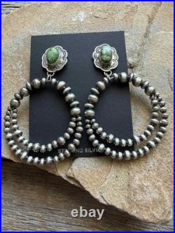 Navajo sterling silver double hoops sonoran earrings