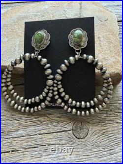 Navajo sterling silver double hoops sonoran earrings