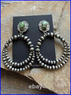 Navajo sterling silver double hoops sonoran earrings