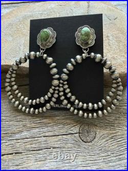 Navajo sterling silver double hoops sonoran earrings