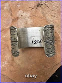 Navajo sterling silver multistone cuff bracelet