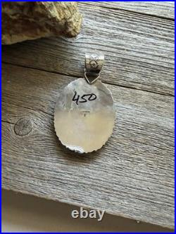 Navajo sterling silver orange spiny oyster pendant Enditto