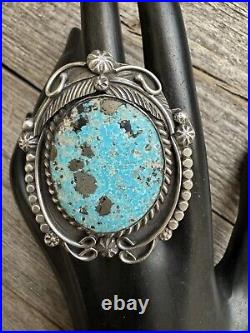 Navajo sterling silver royston turquoise ring adjustable KY