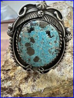 Navajo sterling silver royston turquoise ring adjustable KY