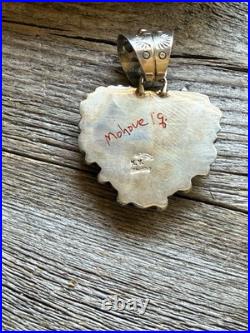 Navajo sterling silver turquoise heart pendant KY