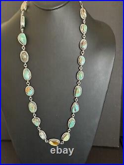 Navajo sterling silver turquoise necklace